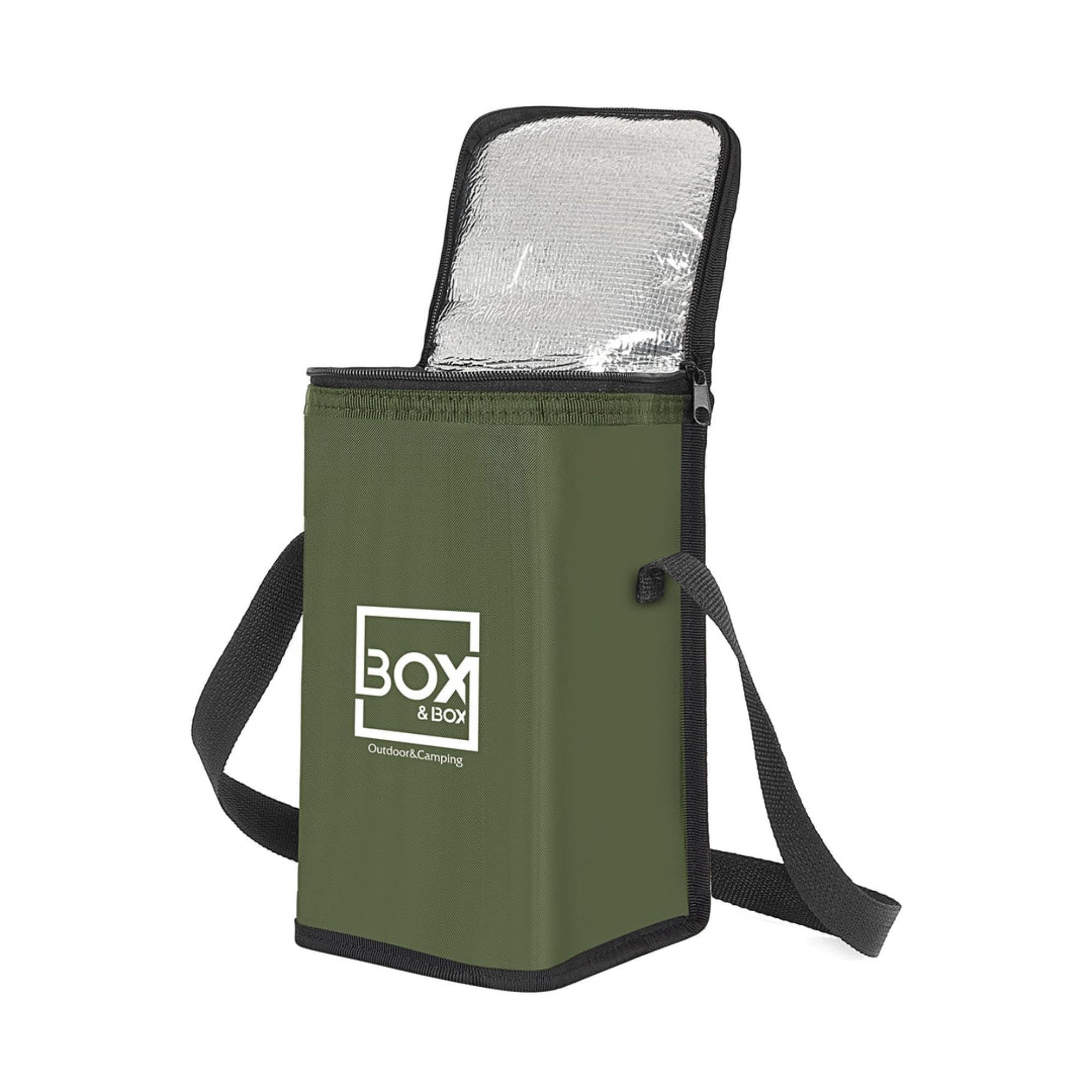 Camp&Fire 6 Litre Small Cooler Bag. Insulated Thermal Bag with Shoulder Strap. Keep Warm & Cold, Leakproof, Lightweight Can Bottle Cooler. Perfect for Camping, Picnic, Beach, Travel. (Green)