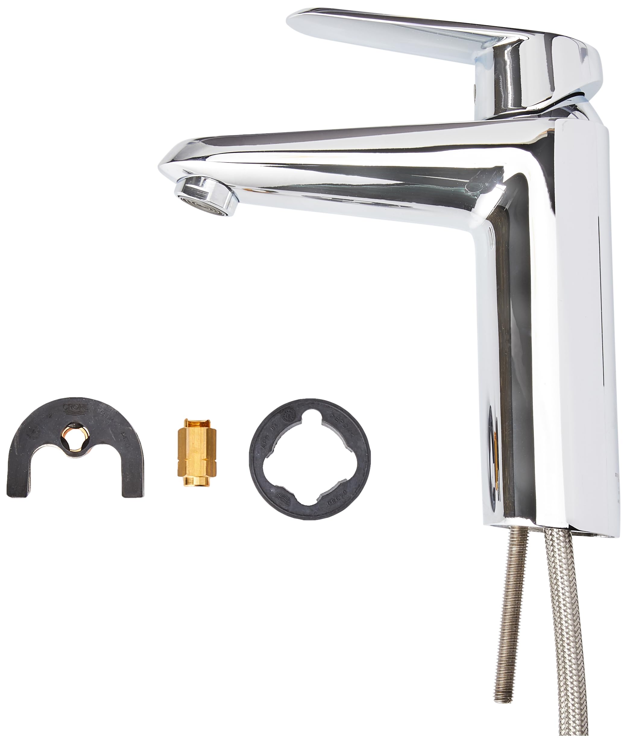 GROHE 23449002 Eurodisc Cosmopolitan Basin Tap with Smooth Body, Medium - Chrome