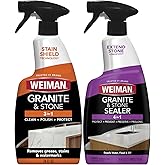 Weiman Stone &amp; Granite Countertop Cleaner &amp; Sealer Kit, 2 Pack, 24 Oz Each | Removes Grease, Stains &amp; Watermarks, Protective Barrier Keeps Out Food, Water &amp; Oil, Safe on Marble, Granite, Slate &amp; Quartz
