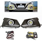KITOCARTOP LED Front Fog Lights DRL Fit for 2019-2022 Nissan Altima Teana with Amber Sequential Turn Signal Driving Lights Front Bumper HeadLights Accessories