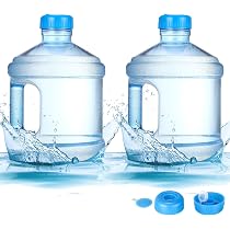 Amazon.com: Hoolerry 2 Pieces Water Bottle 1 Gallon Round Plastic ...