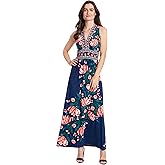 London Times Womens Sleeveless V-Neck Maxi Dress for Women | Casual Dresses for Women