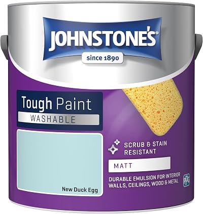 Johnstone's Washable Matt Emulsion Paint Duck Egg 2.5L High Durability