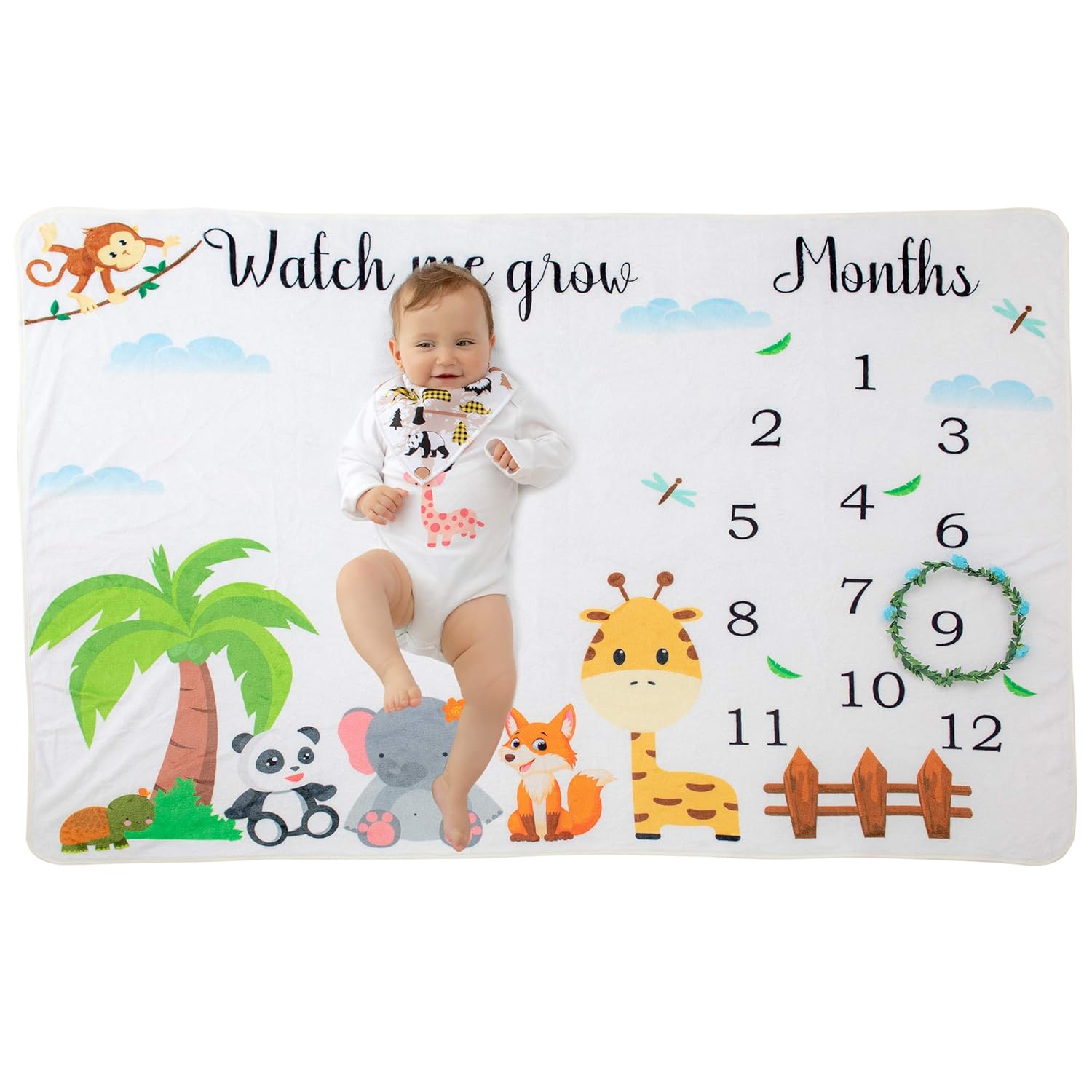 personalized baby month blanket