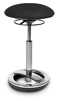 Topstar Sitness High Bob, ergonomische Stehhilfe, Arbeitshocker, Fitnesshocker, Standfußring Alu poliert, Sitzhöhe 49-70cm, S