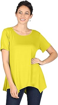 womens yellow tunic tops