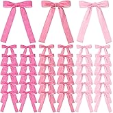 LOYIM 36 Pieces Easter Day Velvet Bow Easter Ribbon Wreath Bow Bulk Spring Crafts Gift Pretied Set for Garland Home Wedding Holy Week Decor(Pink,1'' Wide)