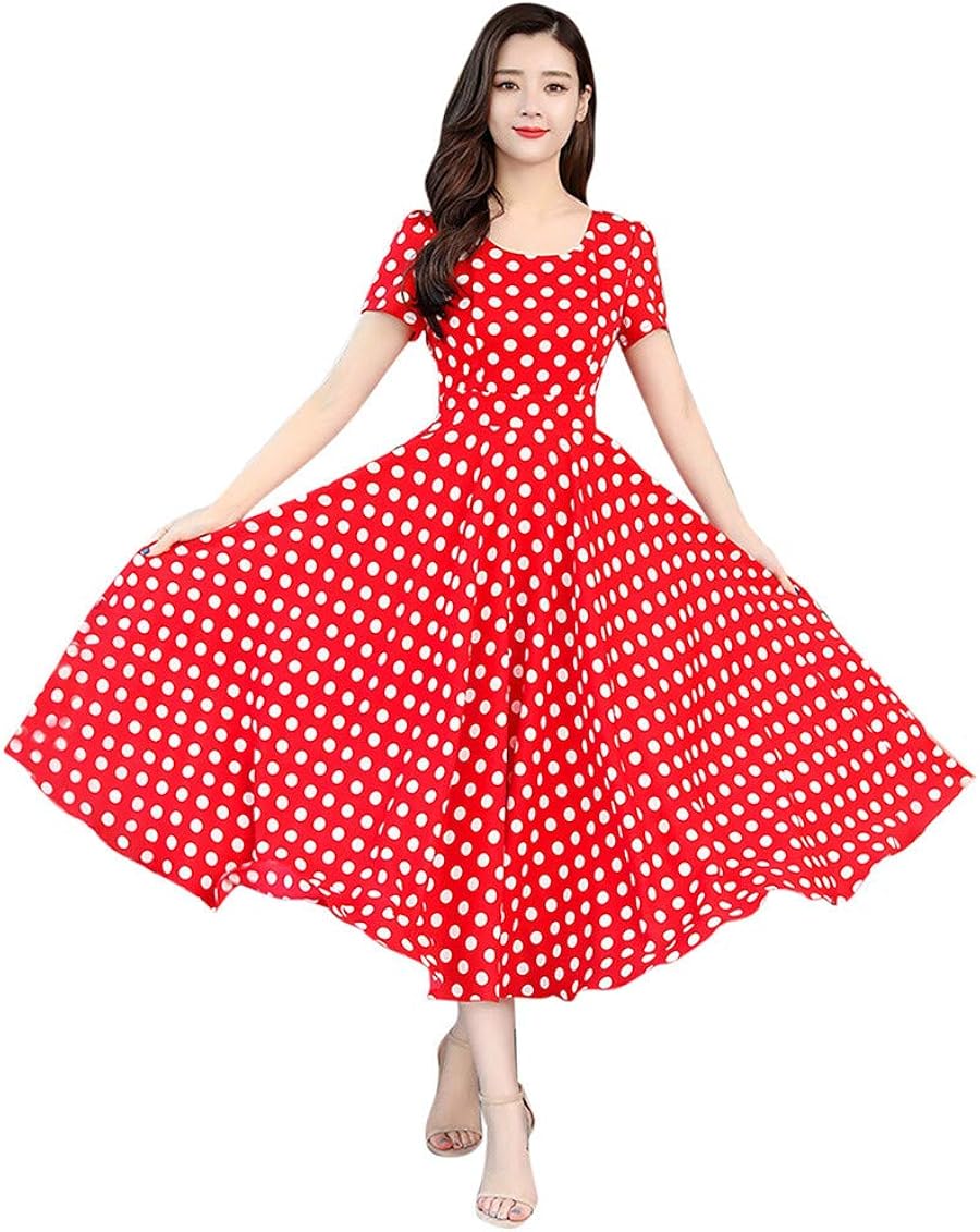 Shakumy Women Dresses Polka Dot Print A 