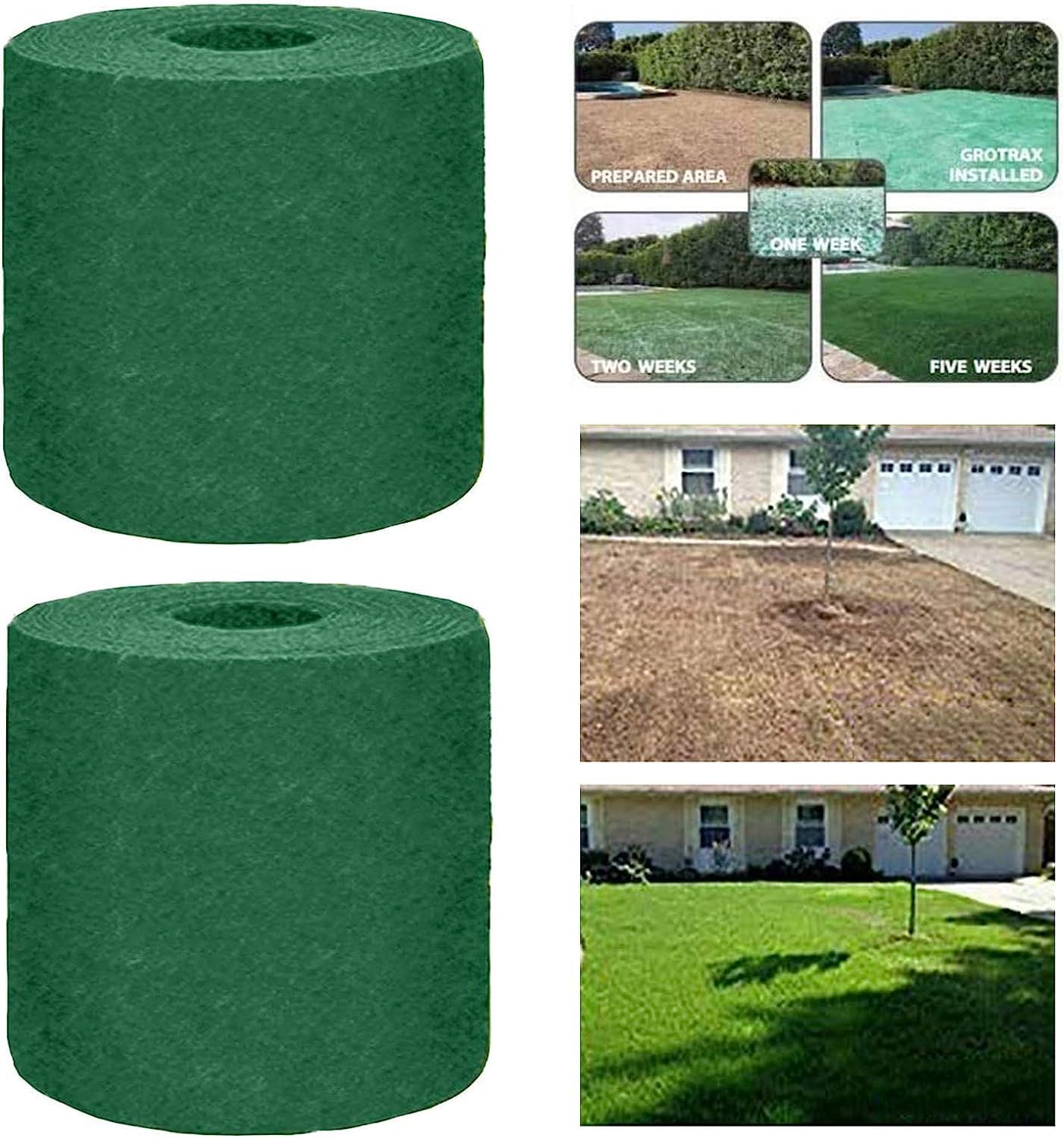 Photo 1 of Seed Mat Roll - Biodegradable Lawn Seed Mat - Backyard Plant Growing Grass Seed Germination Blanket one-Piece Solution-just Water and Grow-not Fake or Artificial Turf