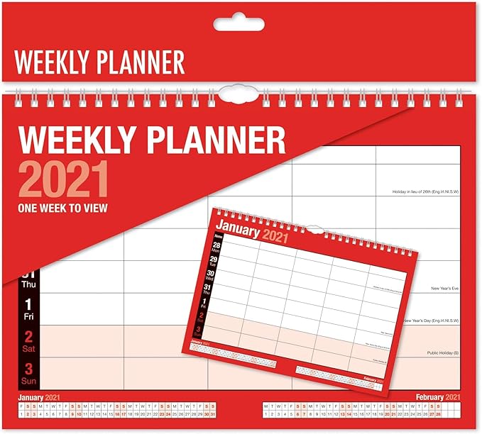 2021 Calendar Calendars Planners Personal Organisers Desktop Planners Colour Red And Black Five Weekly Amazon Co Uk Office Products