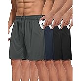 Barjneel 4 Pack Gym Mens Shorts - Basketball Athletic Shorts with Pockets Fitness Clothing Black Workout Quick Dry Shorts