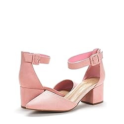 DREAM PAIRS ANNEE Pointed Toe Low Chunky Heels Pump