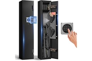 EMASME Rifle Safe, 3 Gun Safe for Rifles and Pistols Gun Cabinet Gun Locker Gun Cabinets for Rifles and Shotguns with 180-Degree Full Access Door (All-in-one 3 gun safe-digital)