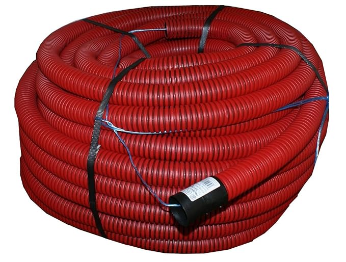 Wellrohr Verlegung im Erdreich Leerrohr 50m Elektrorohr Schutzrohr 1,38€/m Erde Erdrohr