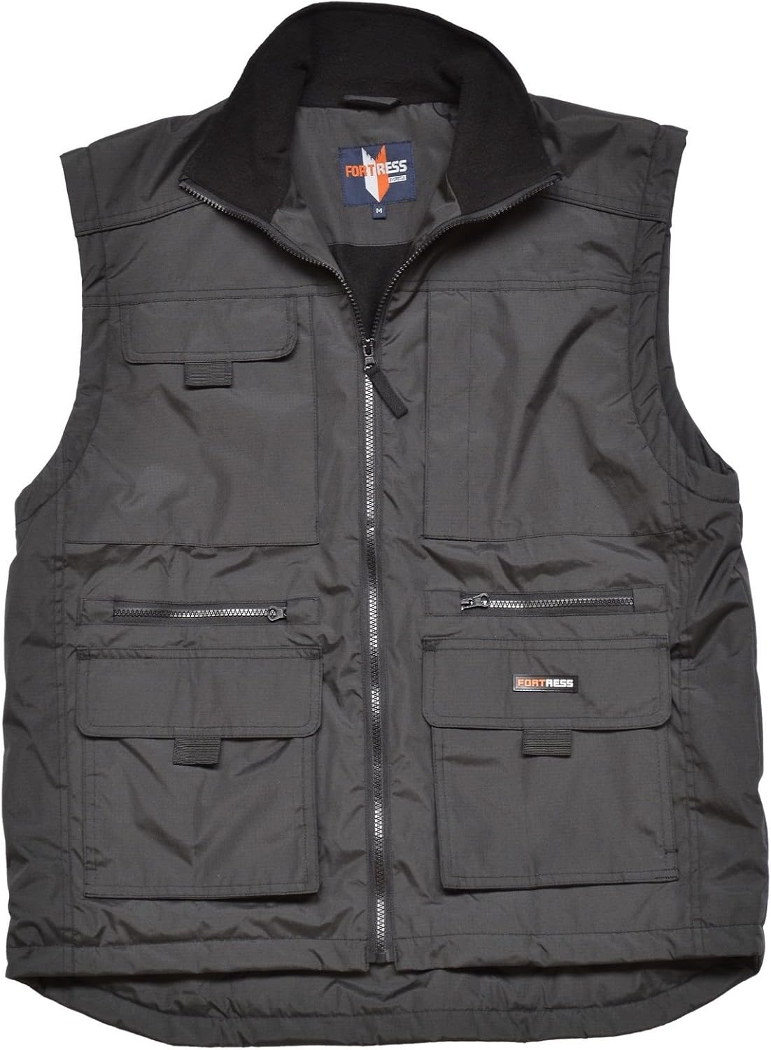 Fortress Mens Multi Pocketed Bodywarmer Waistcoat Fleece Lined for