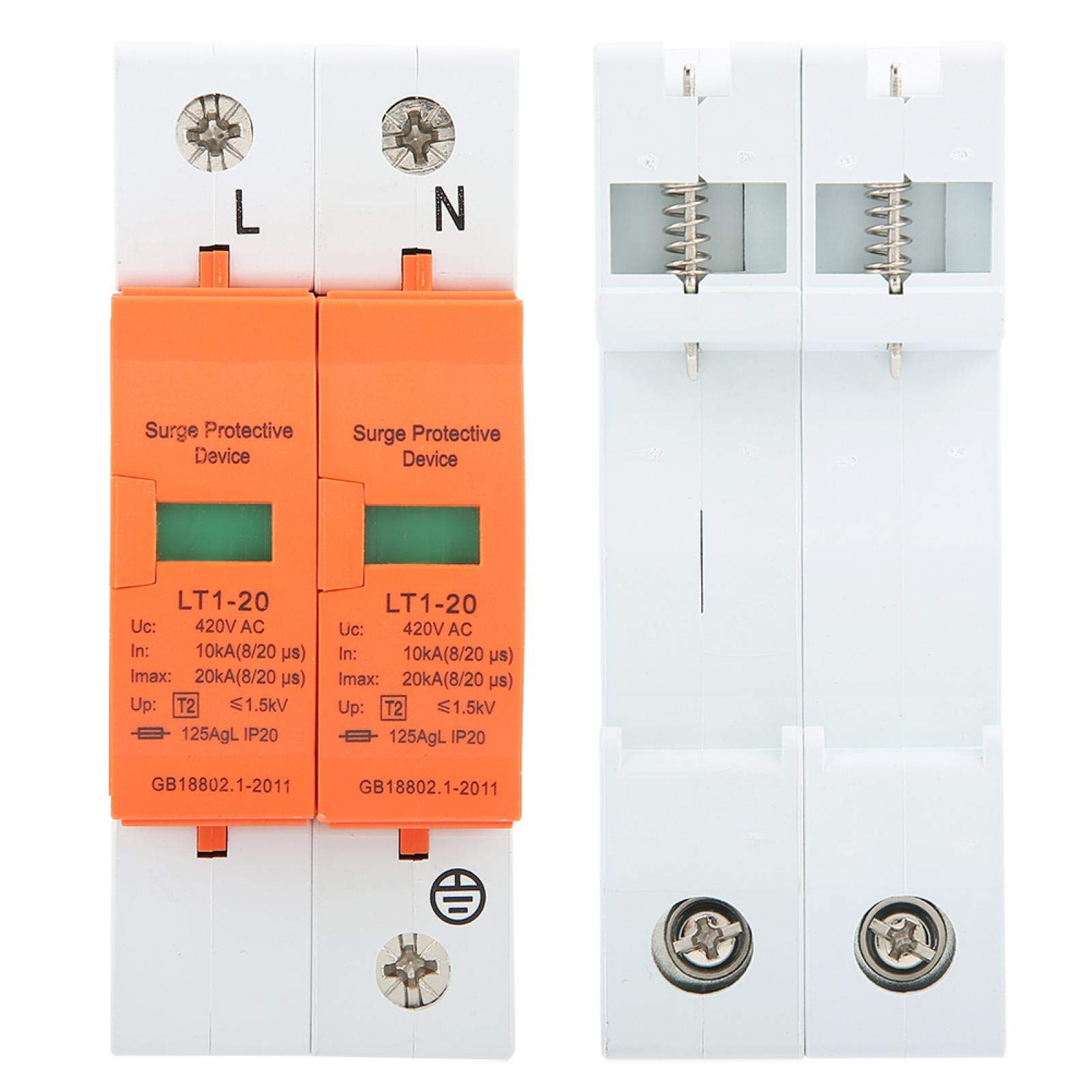 SALUTUYA Home Surge Protector Low Voltage Lightning Arrester Device ​Residual Leakage Circuit Breaker with Overload Short Circuit Protection 2P 10kA-20kA