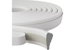 KAYLEINSTER 118”Wedge Weather Stripping Door Seal Strip for Door Frame,Self-Adhesive Window Insulation for Winter,Dark Foam Gap Filler for Light Noise Blocker,Front Exterior Door Side Draft Stopper,White