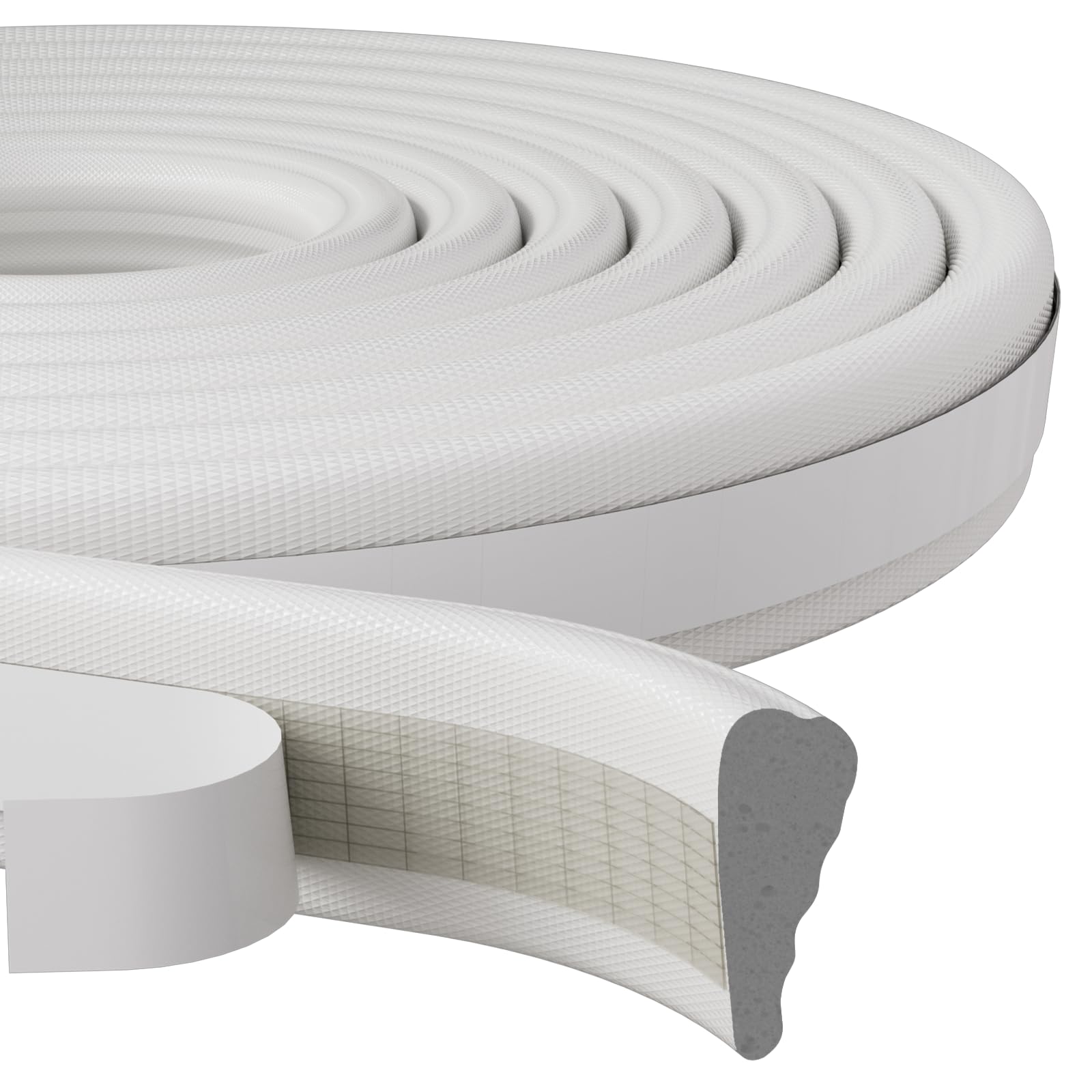 Photo 1 of 3 Pcs x196”Wedge Weather Stripping Door Seal Strip for Door Frame,Self-Adhesive Window Insulation Tape for Winter,Dark Foam Gap Filler for Light Noise Blocker Front Door Side Draft Stopper,White