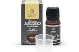 Parallel Products Spot Color Henna Kit - Henna Hair Dye - 3 grams - Tint for Professional Spot Coloring - With Mixing Dish - Covers Grey Hair - Root Touch Up (Deep Dark Brown)