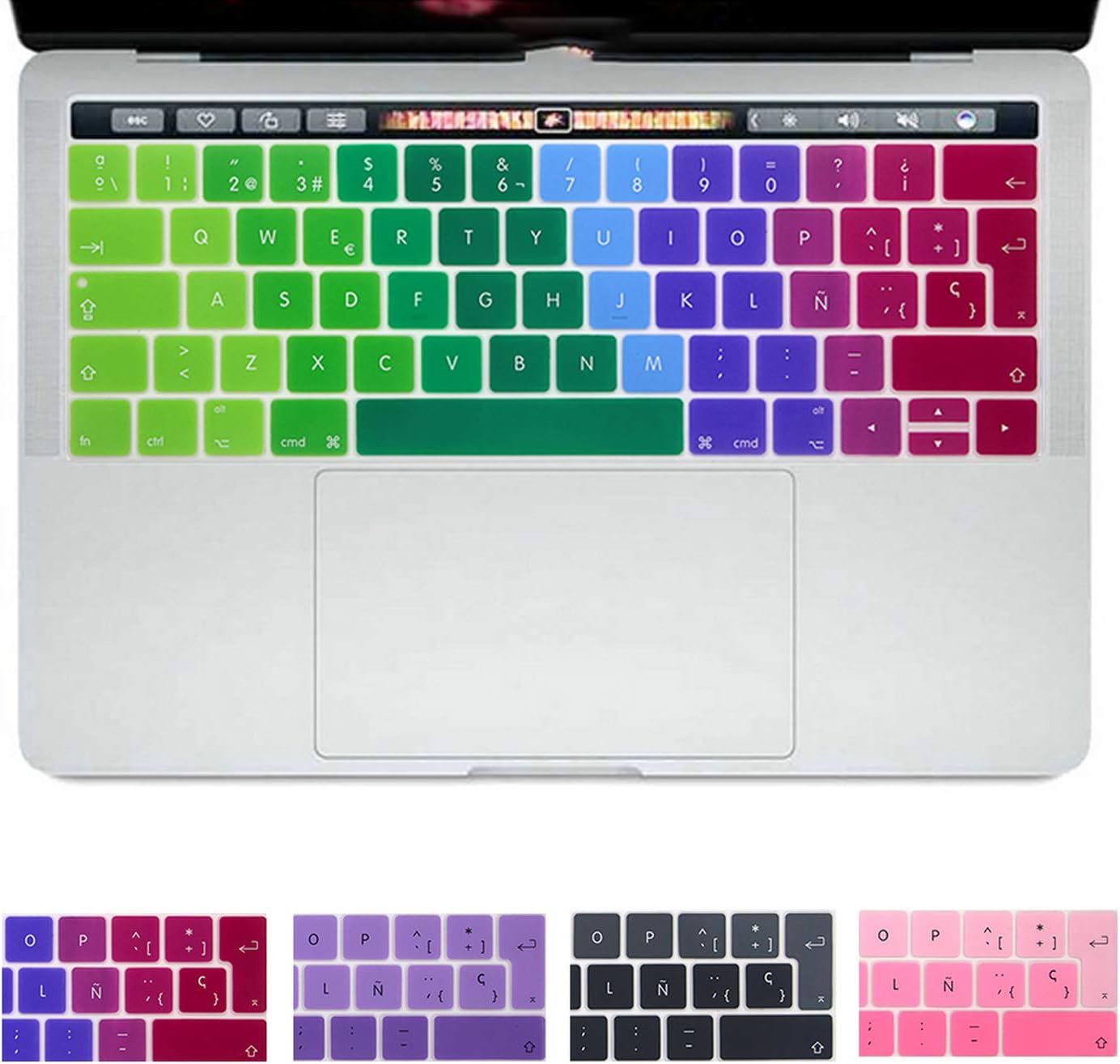 EU Layout Spanish Keyboard Cover For New MacBook Pro 13 15 Inch For