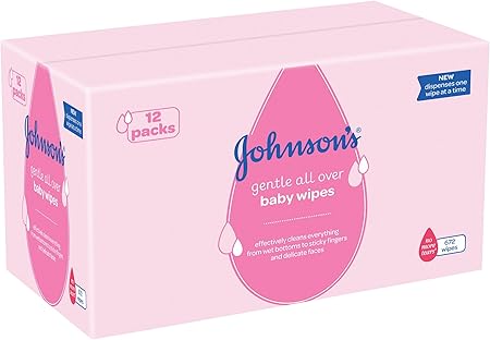 johnson's gentle all over baby wipes 12 pack