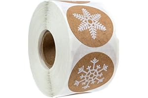 SBLABELS Snowflake Stickers / 500 Winter Envelope Seals / 4 Alternating Christmas Snowflake Designs / 1.5" Diameter Holiday Labels/Made in The USA
