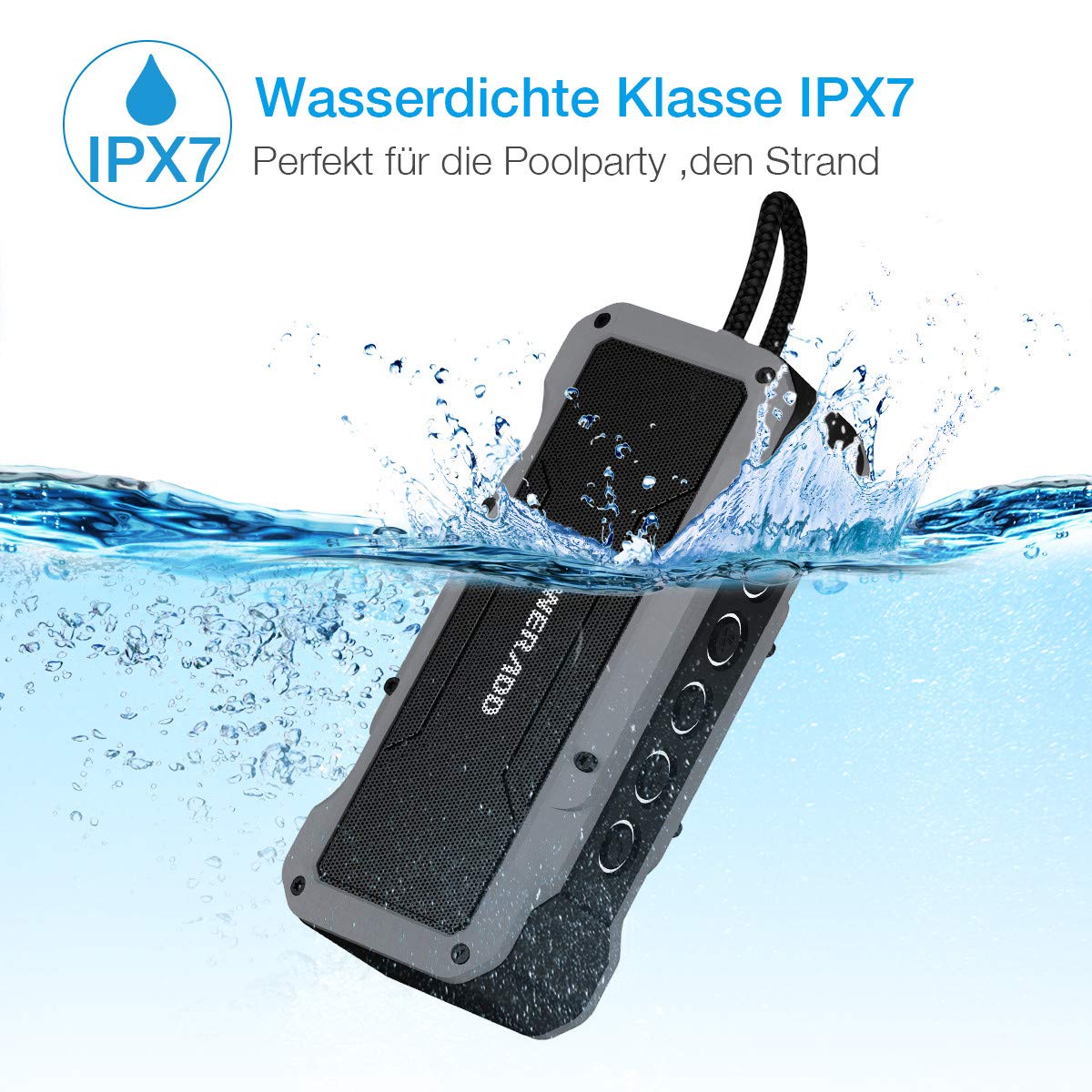 Poweradd Musicfly Bluetooth 4.2 Wasserdicht IPX7 Lautsprecher