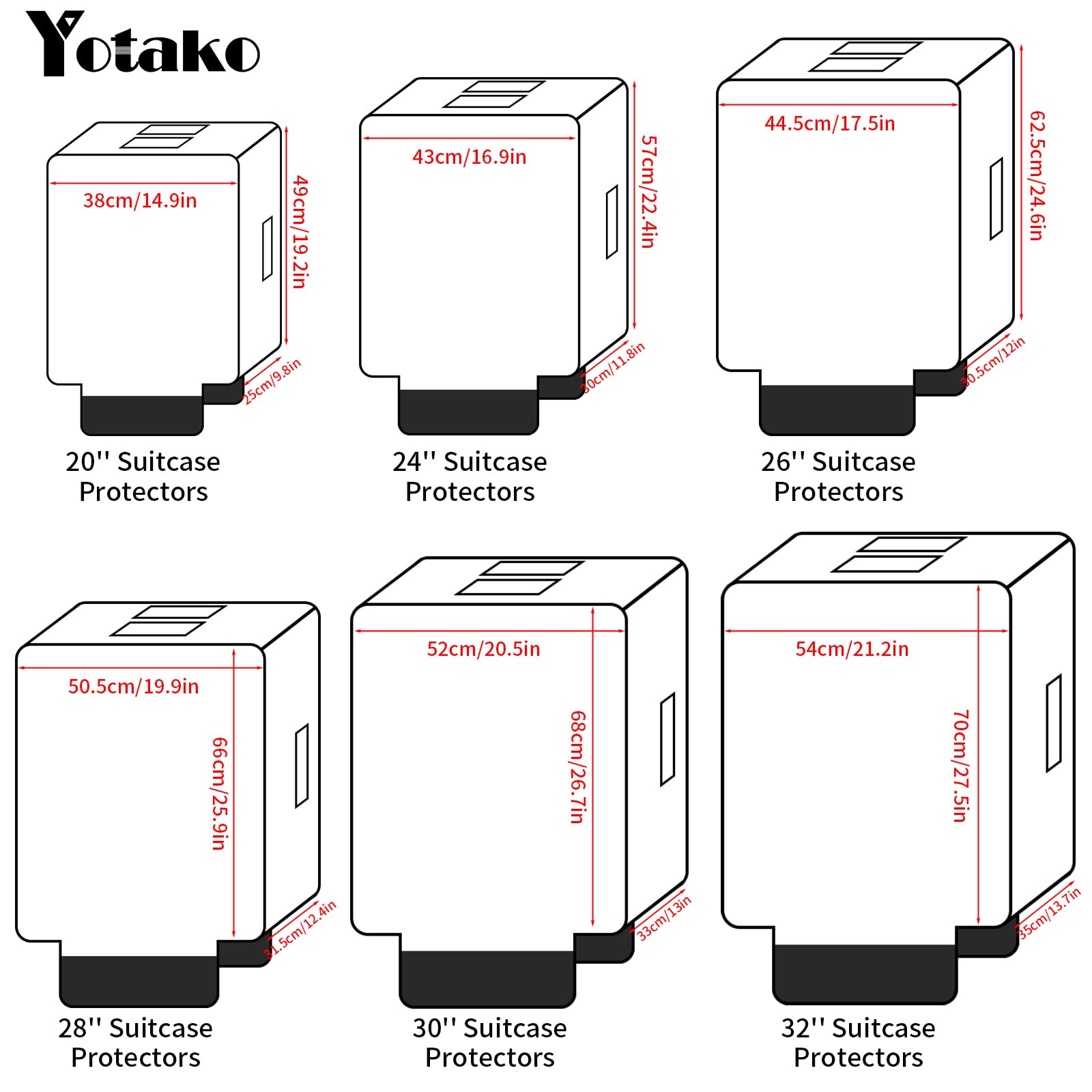 Yotako Clear PVC Suitcase Cover Protectors 30 Inch Luggage Cover Protectors for Wheeled Suitcase 30''