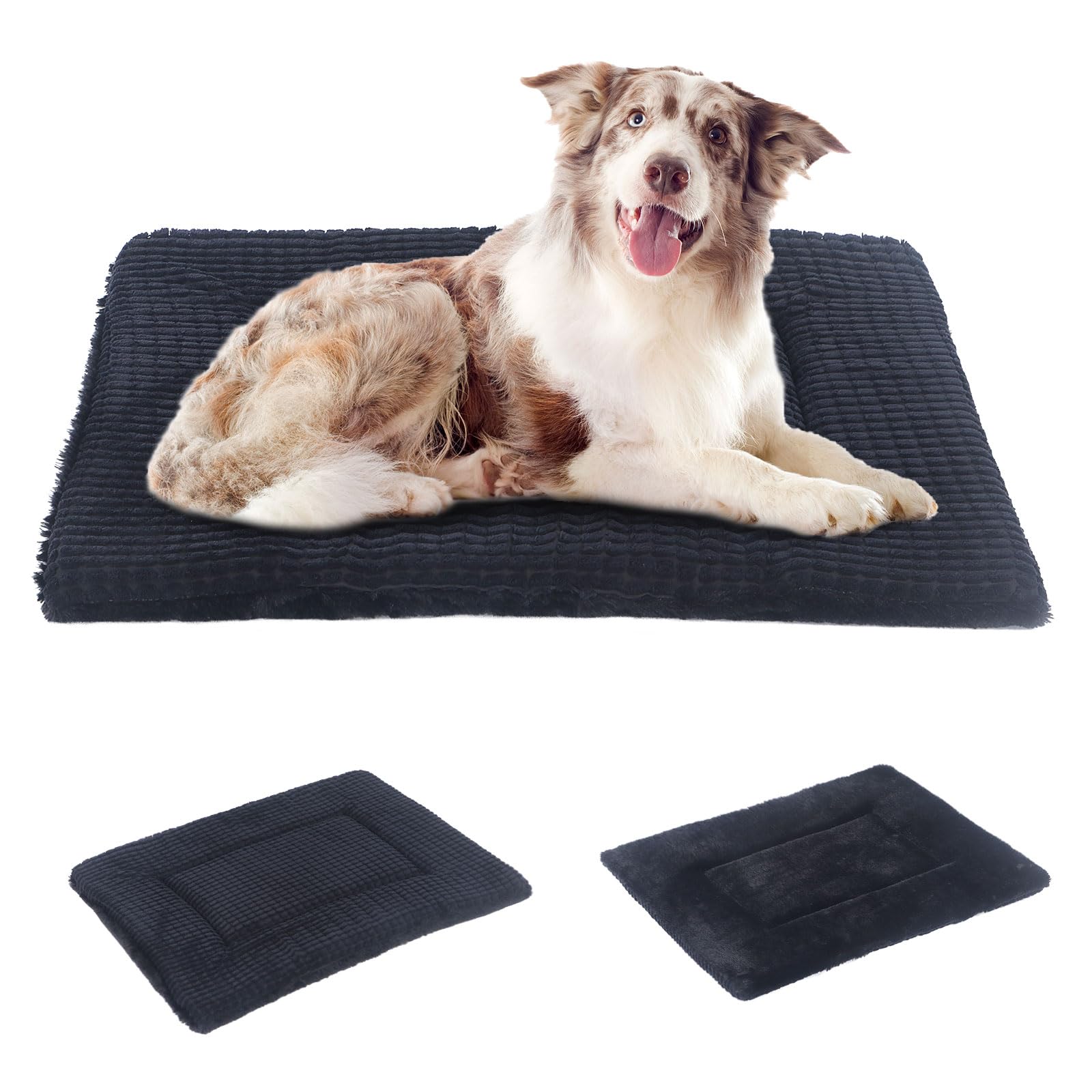BVAGSS Dog Bed Mat, Memory Foam Dog Beds, Soft Warm Pet Cushion for Small & Medium Dogs, Washable Pet Sleeping Mat XH079 (91x58x4cm, Dark Grey)
