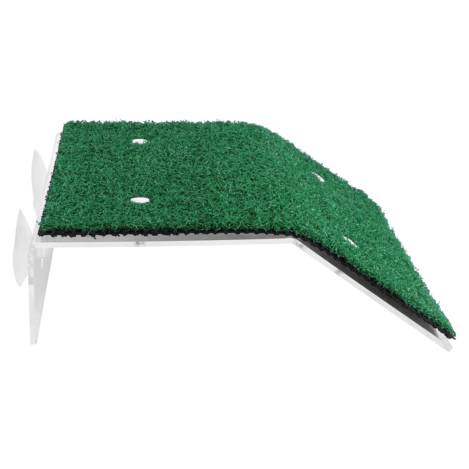 Balacoo Turtle Basking Platform with Simulated Lawn Non-Slip Tortoise Climbing Ramp for Small Reptiles and Amphibians Habitat Decor