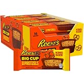 Reese King Size Big Cup 16 Count 2.6 oz, 32 Cups Total, Milk Chocolate Peanut Butter Cups with Pretzels
