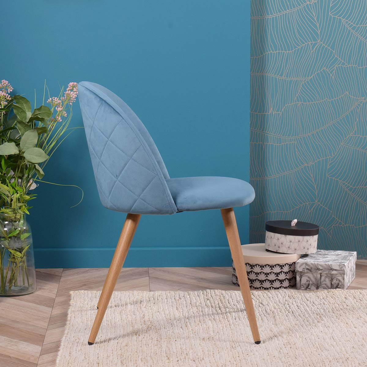 Coavas Esszimmerstühle Schmink Stühle Samt Weich Kissen Sitz und Rücken