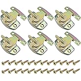 ZIUZI 6 Sets Table Leaf Latch Lock Hardware, Gold | Heavy Duty Dining Training Foldable Table Align-N-Lock Buckle Connectors, Mounting Screws for Extension &amp; Conference Tables