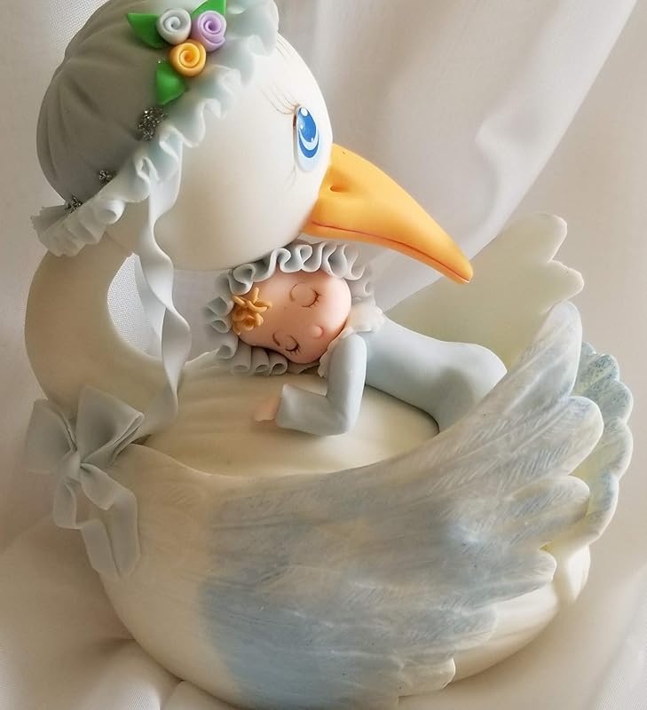 Stork Cake Topper Baby Shower Stork with Baby Cake