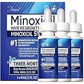 5% Minoxidil Hair Growth Serum for Men & Women with Biotin: Minoxidil for Men and Women, 5 Percent, Hair Regrowth Treatment, Extra Strength (6 FL OZ, Dropper 3pcs)
