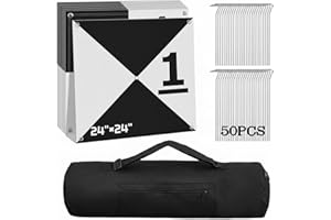 Sunnymove 10 Pcs Drone Ground Control Point GCP, 50pcs Metal Fixing Stakes with Storage Bag, UAV Aerial Target for Mapping & 