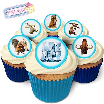 24 Fabulous Edible Pre Cut Wafer Cake Toppers Ice Age Amazon Com