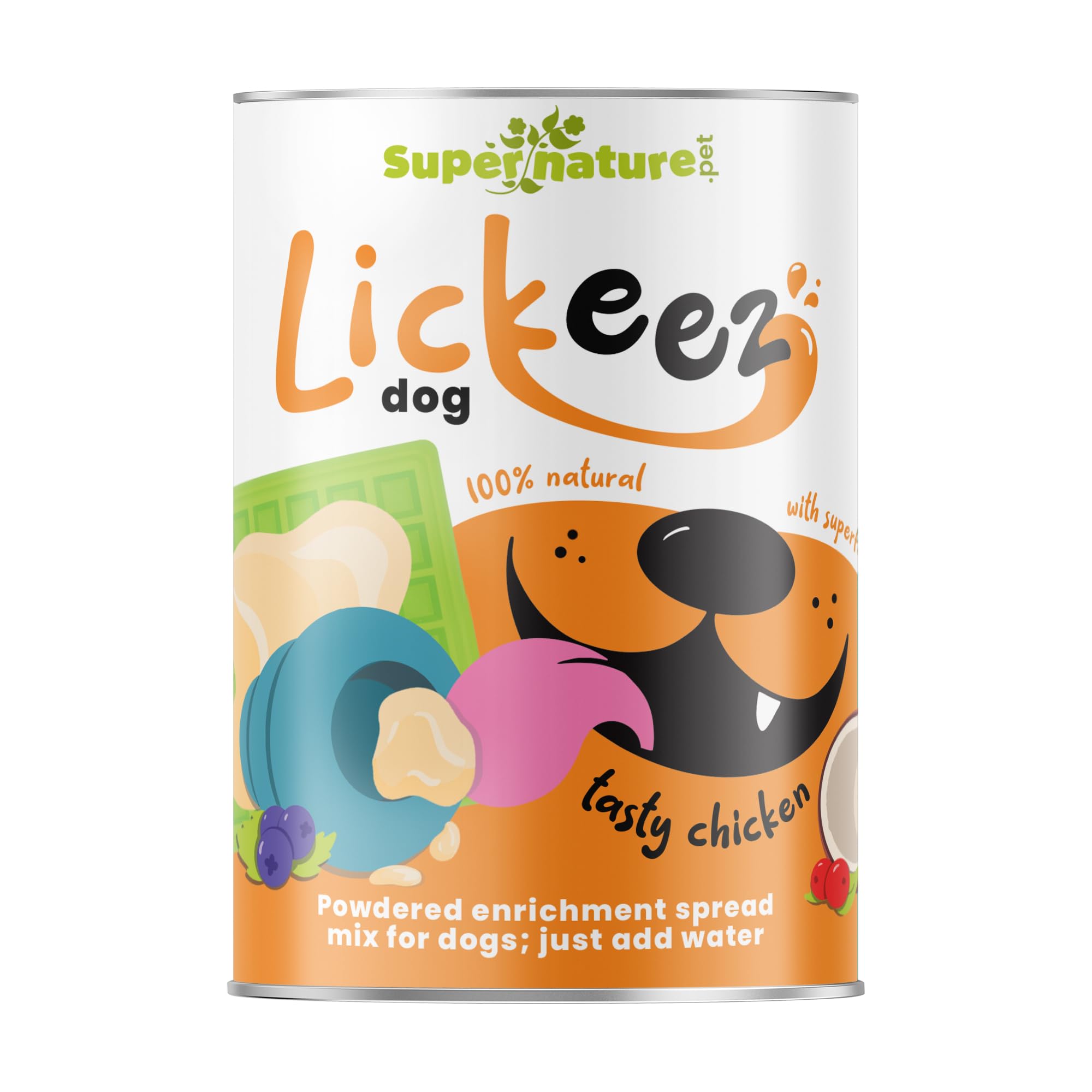 Supernature Lickeez Chicken Enrichment Spread Mix for Dogs 290g | Perfect for Lick Mats, Boredom Busting Treat, Premium Quality Chicken, No Added Preservatives | Manufactured in the UK