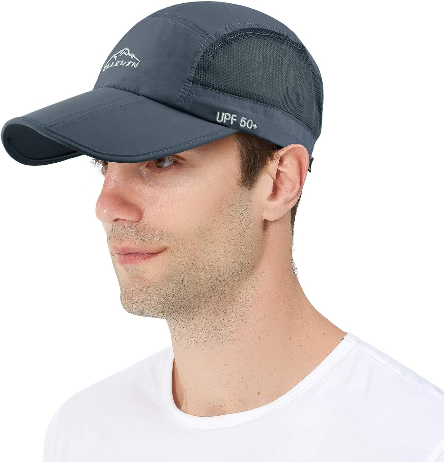 ELLEWIN Men's Baseball Cap UPF50 Hat W/Foldable Long Large Bill,One Size,D-Grey: Clothing