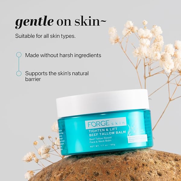 FORGE SKIN TIGHTEN & LIFT BALM FOR WOMEN – BEEF TALLOW & HONEY EXTRACT FACE MOISTURIZER – NATURAL CREAM – HYDRATING FACIAL LOTION – ANTI AGING SKINCARE WITH ESSENTIAL OILS (1.7 OZ)