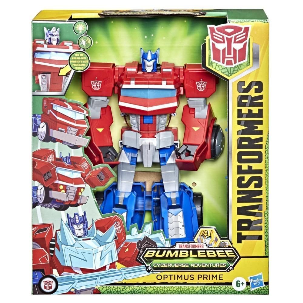 Transformers Toys Bumblebee Cyberverse Adventures Dinobots Unite Roll N’ Change Optimus Prime Action Figure, 6 and Up, 25-cm, F27315X1