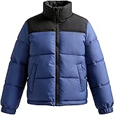 Rousytn Boys Girls Puffer Jacket Kids Midweight Quilted Insulated Winter Coat Water and Wind Resistant Winter Jacket