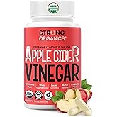 Strong Organics USA Grown Organic Apple Cider Vinegar Capsules - 10% Acetic Acid with The Mother - Weight Management, Detox & Digestion - Keto Friendly, Non-GMO - 120 Veggie Caps