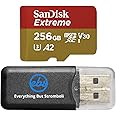 SanDisk 256GB Micro SDXC Memory Card Extreme Works with GoPro Hero 7 Black, Silver, Hero7 White UHS-1 U3 A2 Bundle with (1) Everything But Stromboli Micro Card Reader