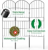 WELDUN Garden Fences 310CM Total No Dig 10 Pcs Rustproof Black Panels view 3