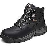 NORTIV 8 Steel Toe Work Boots for Men Waterproof Slip Resistant Safety Construction Boots