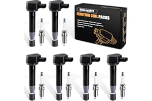 HCHENUP 6pcs Ignition Coil & Spark Plug Compatible with Honda Odyssey Accord Acura CL TL 1999 2000 2001 2002 2003 2004 2005 2006 2007 3.0L 3.2L 3.5L V6 Coil Pack Replaces# UF242 C1221