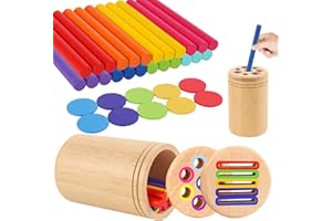 Ranqibo Montessori Toys for 3 Year Old: Wooden Color Sorting Sensory Toys for Toddlers 1-3, Educational Matching Game for Fine Motor Skills, Perfect Toddler Montessori Toys Gifts for Babies 18 Months+