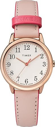 Timex Reloj para Mujer fácil de Leer con Correa de Piel de 30 mm