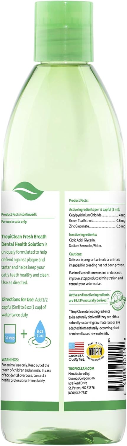 TropiClean Fresh Breath for Cats, 473 ml (Pack of 1) - Image 3